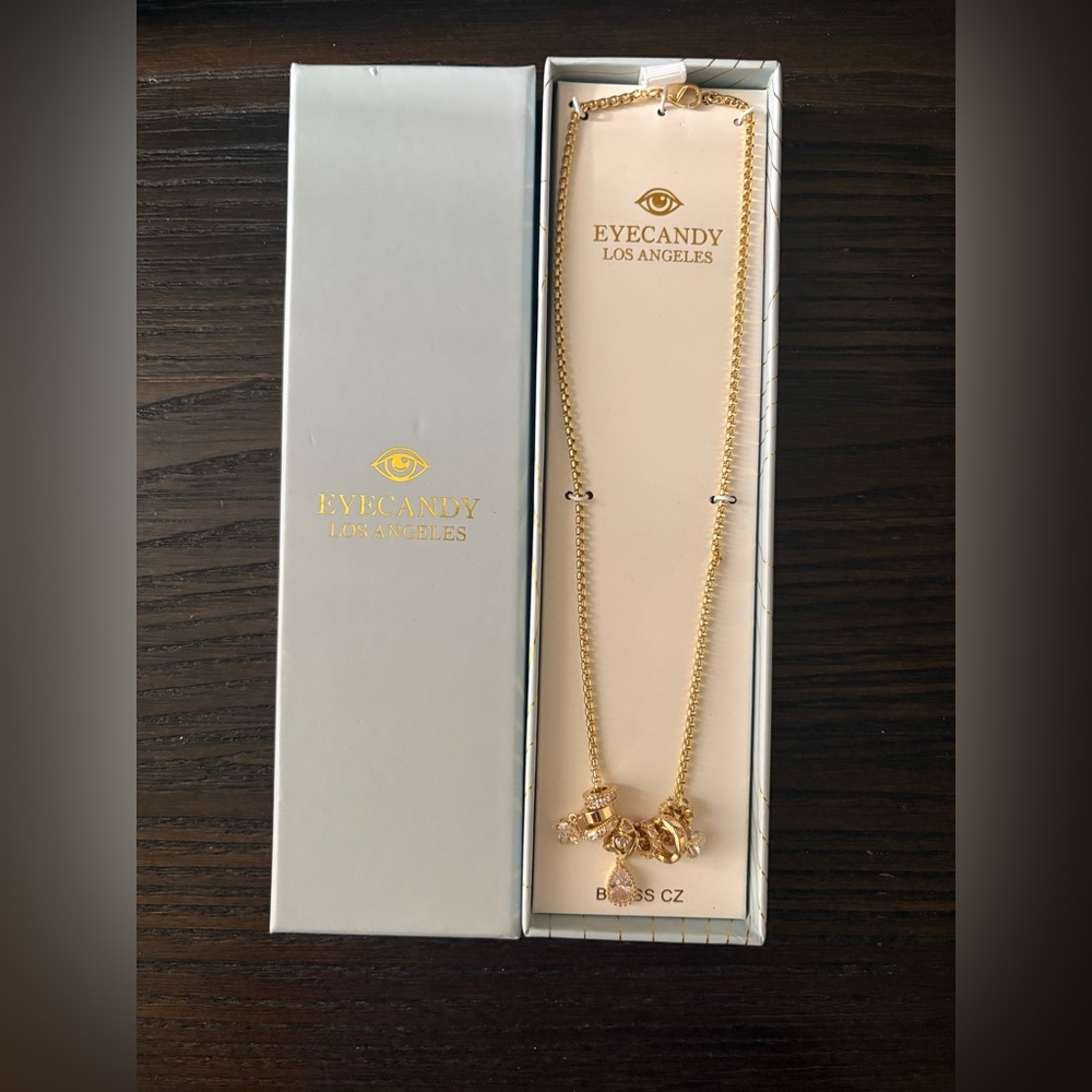 NEW Eye Candy Gold Charm Necklace